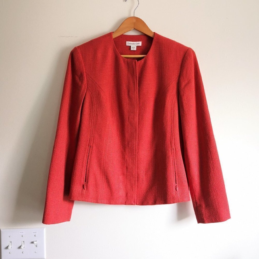 NWOT‎ Coldwater Creek Blazer Coral Red Size 8